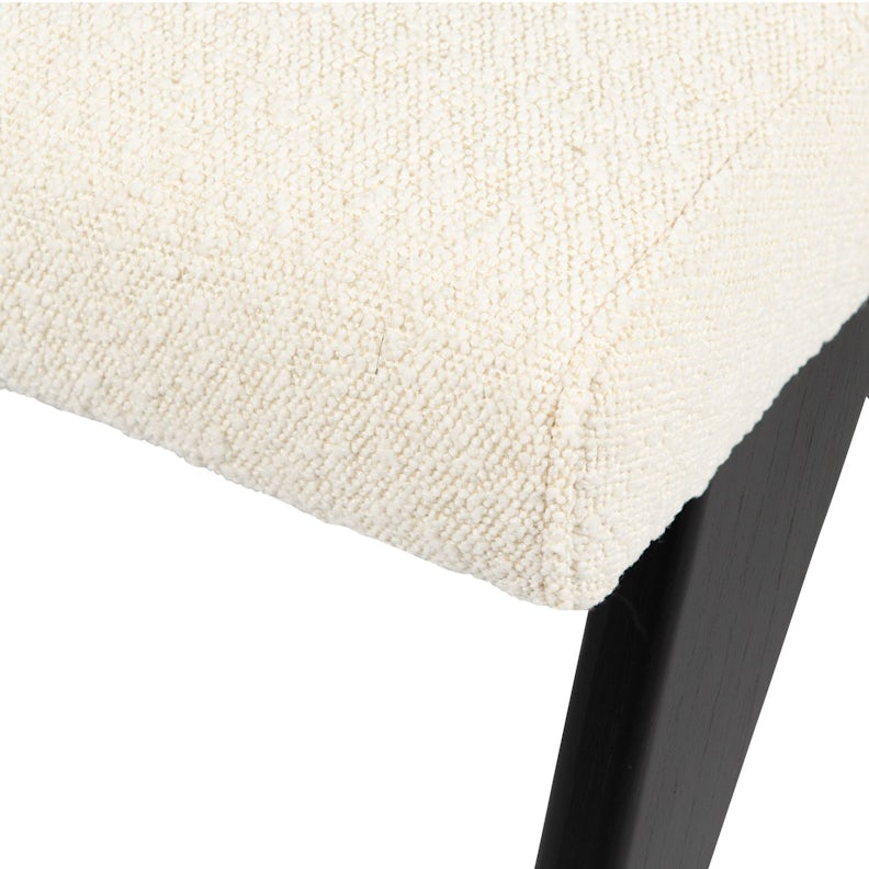 Dining Sofa - Boucle creme - Châssis noir
