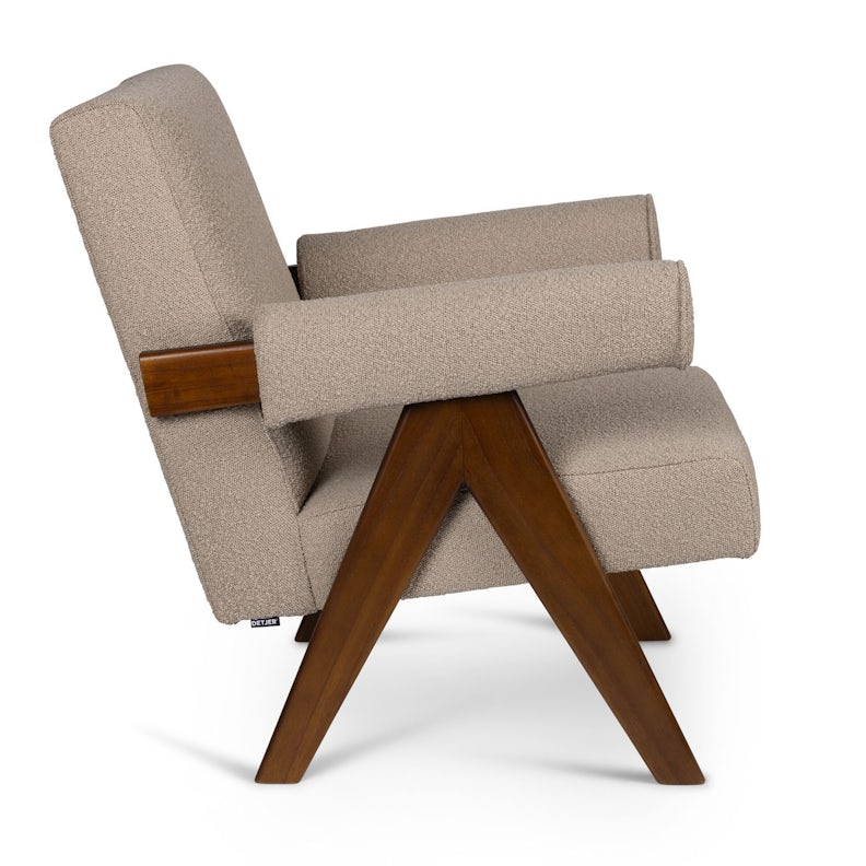 Easy Lounge Arm Sofa - Bouclé taupe - Brun ramme