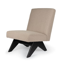 Easy Lounge Armless Sofa - Bouclé taupe - Sort ramme